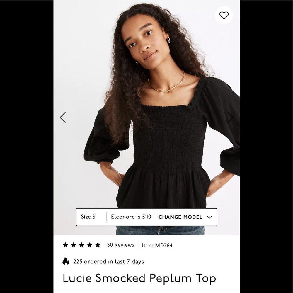 Madewell Black Square-Neck Blouse